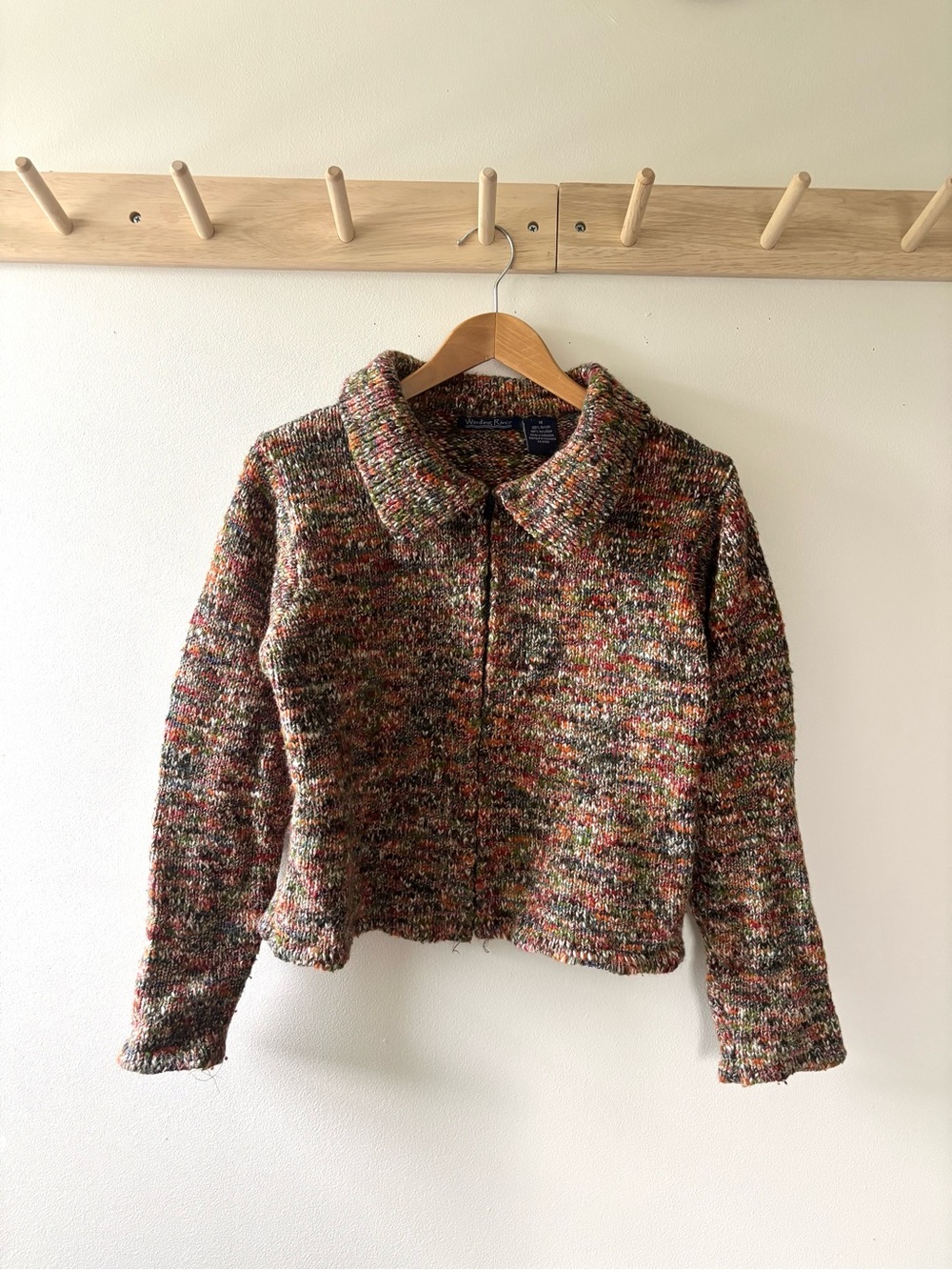 Multicolor Bouclé Knit Zip-Front Jacket